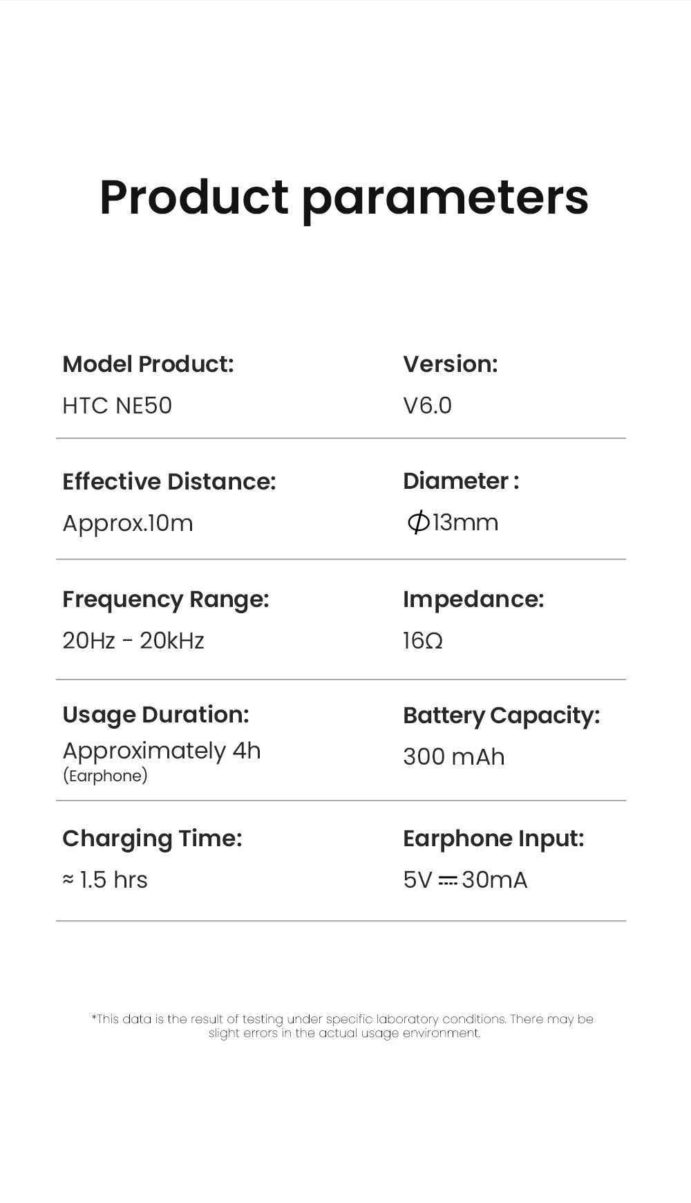 【AI Translation Earbuds】HTC NE50 Bluetooth Earphone Sports Wireless Headphones Smart Noise Reduction Earhook Replaceable battery