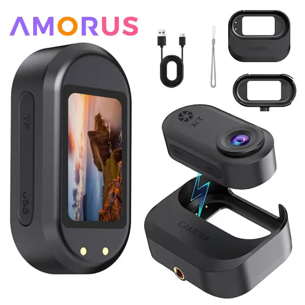 2.7K Outdoor Sports Camera 1.47 Inch HD Screen Thumb Action Came Motorcycle Road Sport Cam Magnetic Attraction Bracket Camera