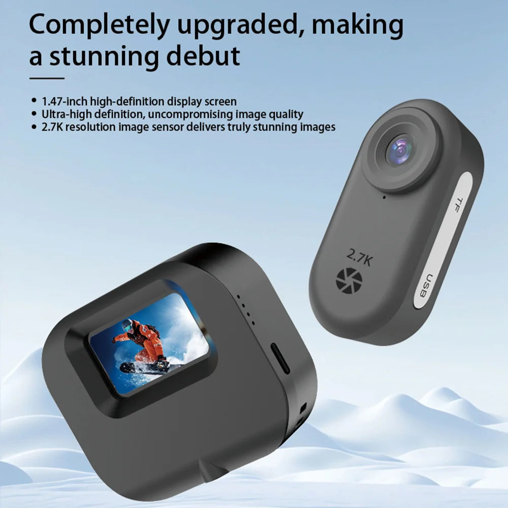 2.7K Outdoor Sports Camera 1.47 Inch HD Screen Thumb Action Came Motorcycle Road Sport Cam Magnetic Attraction Bracket Camera