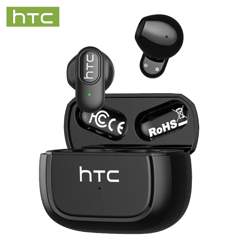 【AI Translation Earbuds】HTC NE50 Bluetooth Earphone Sports Wireless Headphones Smart Noise Reduction Earhook Replaceable battery