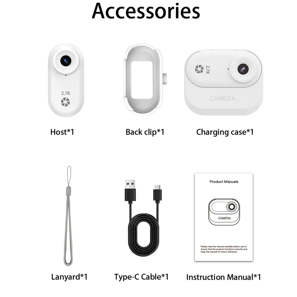 2.7K Outdoor Sports Camera 1.47 Inch HD Screen Thumb Action Came Motorcycle Road Sport Cam Magnetic Attraction Bracket Camera