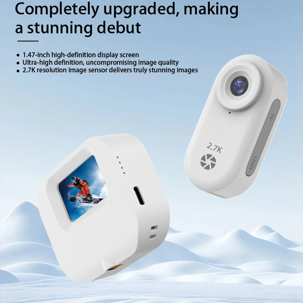 2.7K Outdoor Sports Camera 1.47 Inch HD Screen Thumb Action Came Motorcycle Road Sport Cam Magnetic Attraction Bracket Camera