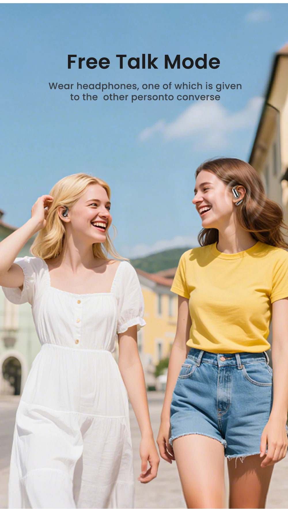 【AI Translation Earbuds】HTC NE50 Bluetooth Earphone Sports Wireless Headphones Smart Noise Reduction Earhook Replaceable battery