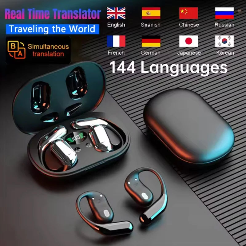 3 in 1 AI Translation headset 144 Language intelligence noise reduction Bluetooth 5.3 Headset Instant translation.